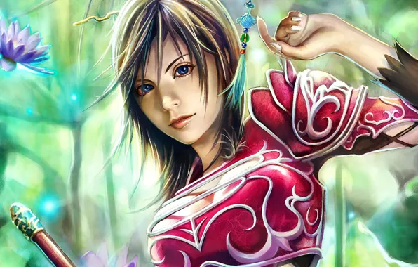 Картинка девушка, фентези, меч, воин, арт