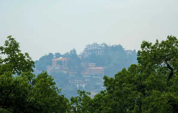 Картинка Непал, Nepal, Kathmandu, Катманду, Храм в дымке, pixel 7 pro пример фото