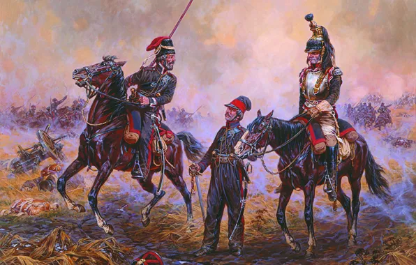 Картинка война, живопись, А.Аверьянов, пленённый, кирасир, 1812года, француский, отечественная