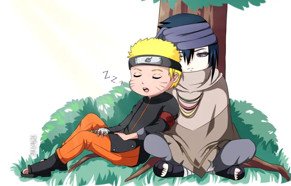 Дерево, Наруто, Naruto, Саске Учиха, Наруто Узумаки