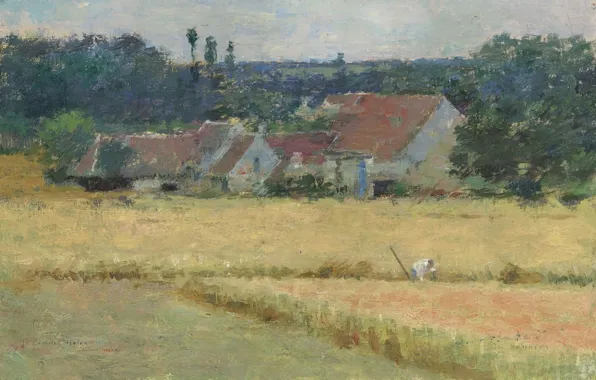 Пейзаж, картина, Теодор Робинсон, Theodore Robinson, Французская Ферма