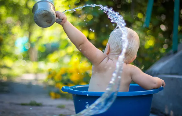 Water, bath, baby