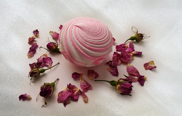 Сладость, лепестки, сухоцвет, зефир, обои на рабочий стол, авторское фото Елена Аникина, бутоны роз