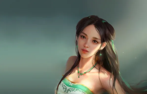 Девушка, арт, фрагмент, Jianyachi L, Miao~wu