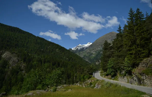 Природа, Дорога, Горы, Италия, Nature, Italy, Mountains, Italia