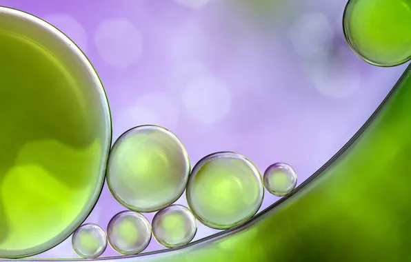 Картинка вода, пузырьки, цвет, масло, шарик, воздух, объем