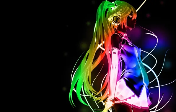 Девушка, vocaloid, hatsune miku, anime