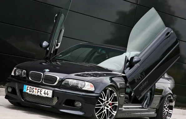 Car, bmw, black, auto, tuning, kneibler
