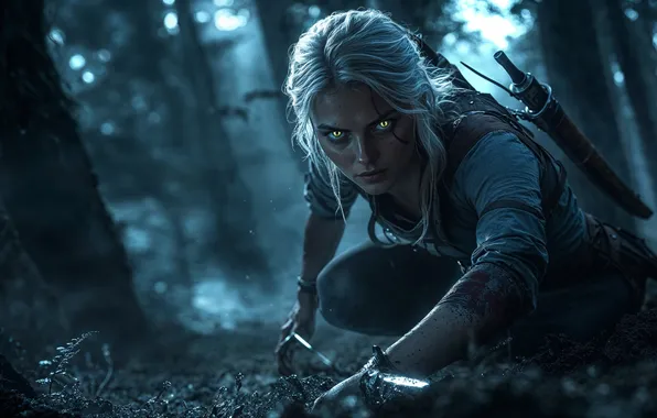 Картинка The Witcher, women, blonde, hunting, Cirilla Fiona Elen Riannon, The Witcher (TV Series)