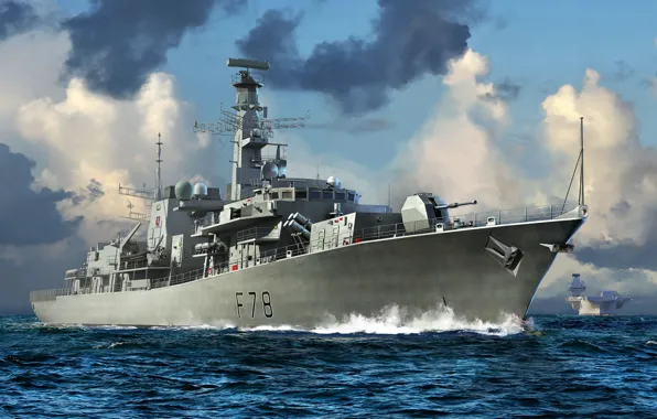 Великобритания, фрегат, Duke, royal navy, HMS Type 23 Frigate - Kent (F78)