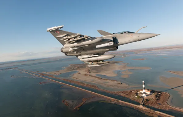 Картинка Маяк, Истребитель, Dassault Rafale, ВВС Франции, Armée de l'Air, ПТБ, Корректируемая авиабомба, MBDA Meteor