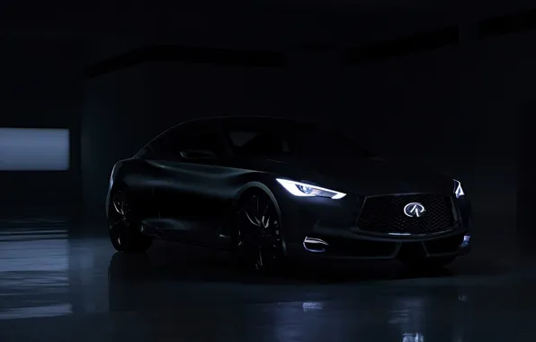 Картинка car, dark, Infiniti, minimalism, concept cars, vehicle, simple background, Japanese cars