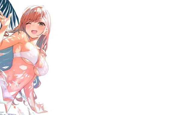 Girl, sexy, Anime, boobs, sketch, bikini girl