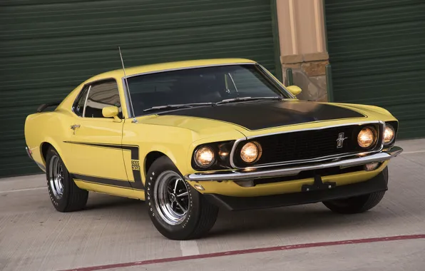 Картинка mustang, 1969, ford, yellow, 302, boss