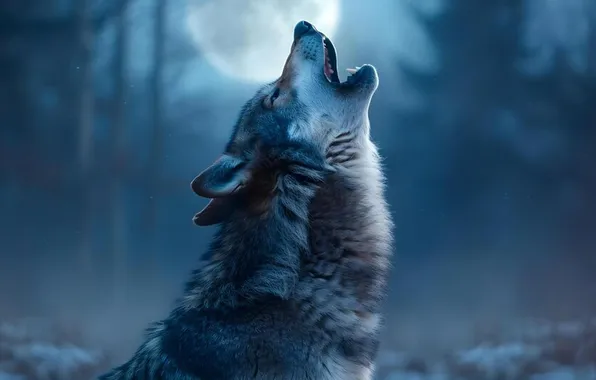 Картинка nature, snow, predator, face, animal, wolf, wildlife, portrait