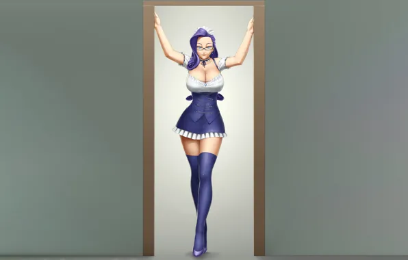Girl, sexy, cleavage, thighhighs, long hair, dress, boobs, anime