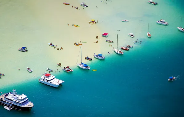 Картинка море, люди, отдых, отпуск, лодки, яхта, катер