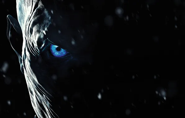 Картинка zombie, ice, blizzard, blue eyes, snow, face, A Song of Ice and Fire, Game of …