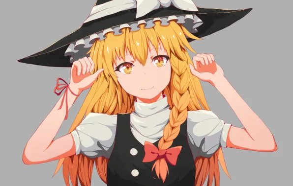 Девочка, Шляпа, Рыжая, Косы, Touhou, Тоухоу
