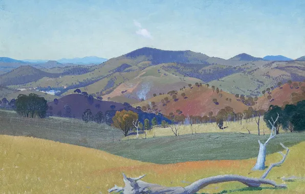 Природа, картина, Elioth Gruner, Пейзаж в Окрестностях Ясса, Элиот Грюнер