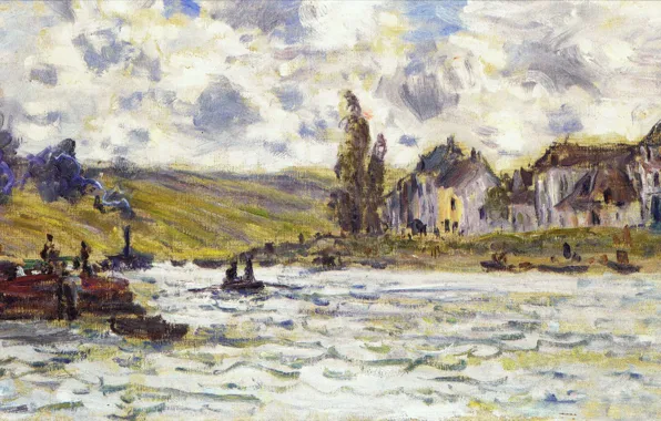 Картинка пейзаж, картина, Клод Моне, Деревня Лавакорт