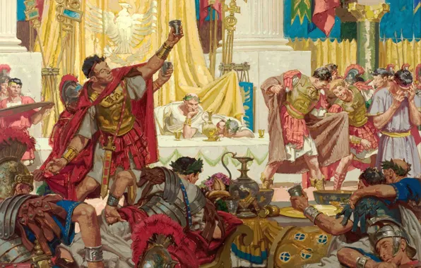 Картина, живопись, painting, 1947, book illustration, Dean Cornwell, Pontius Pilates banquet