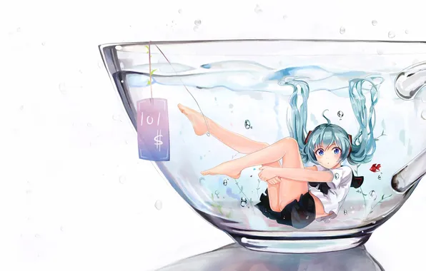 Картинка anime, water, blue eyes, anime girls