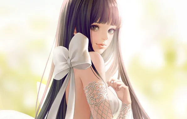 Взгляд, девушка, аниме, арт