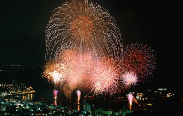 Салют, фейерверк, Fireworks, Shizuoka. Япония