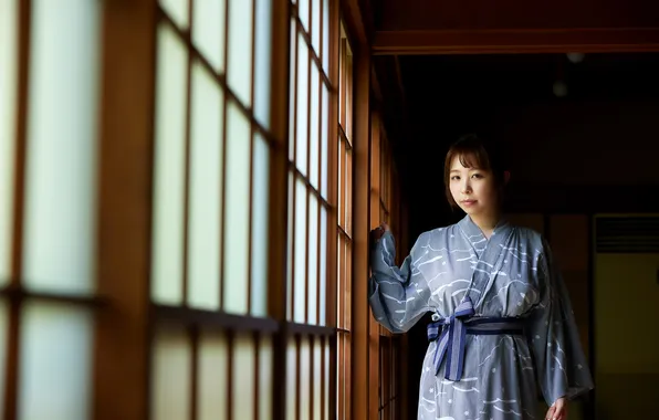 Asian, Model, Woman, Pretty, Japanese, Indoor, Shorthair, Robe