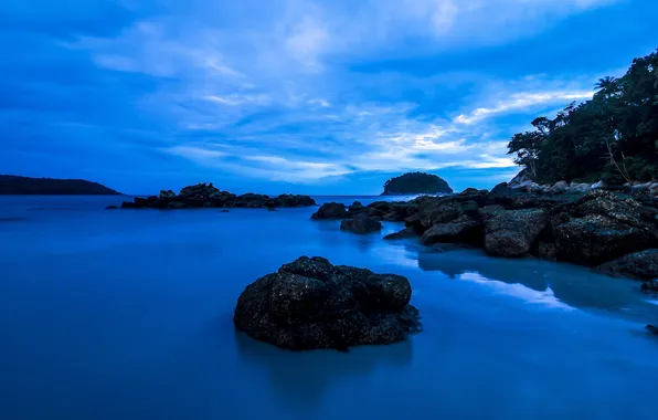 Пляж, океан, рассвет, Phuket, сумерки, Kata Beach