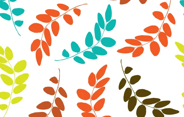 Картинка белый, листья, фон, colors, Leaf, Pattern