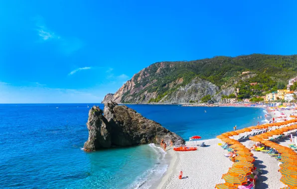 Картинка море, пляж, скалы, берег, Италия, landscape, Italy, travel