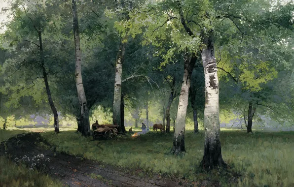 Картина, Шильдер, Березовый лес