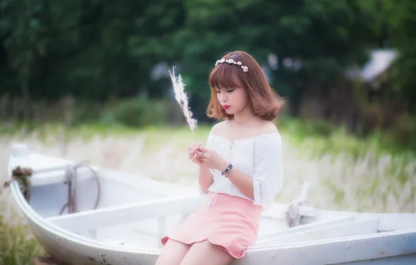 Девушка, поза, фон