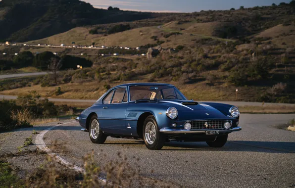 Дорога, Ferrari, Фары, Classic, Хром, Classic car, Значок, Ferrari 400 Superamerica