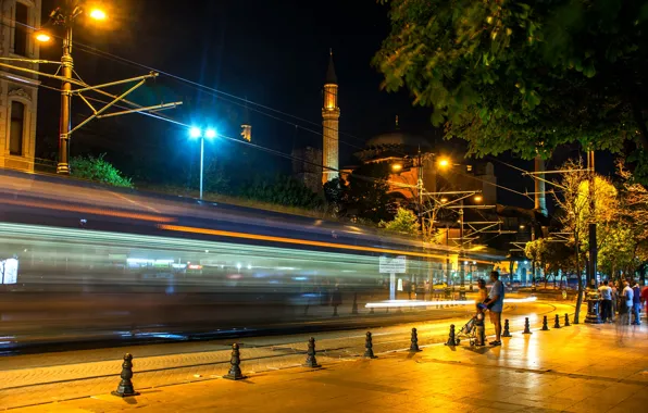 Ночь, выдержка, Стамбул, Турция, night, Istanbul