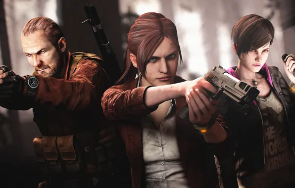 Resident evil, revelations, capcom, Claire Redfield, Barry Burton, Moira Burton