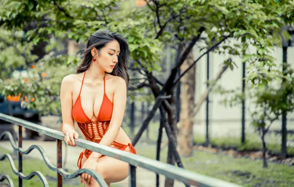 Лето, девушка, лицо, милашка, восточная