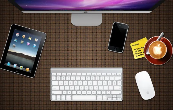 Apple, клавиатура, iphone, ipad, apple desk