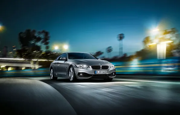 Картинка ночь, фото, BMW, автомобиль, 2014, 4 series, Coupe F32