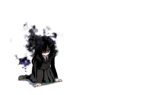 Девушка, фон, арт, тучки, WataMote, Watashi ga motenai no wa dou kangaetemo omaera ga warui!, …