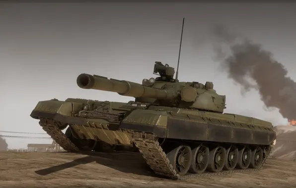 Песок, дым, танк, т-80, armored warfare