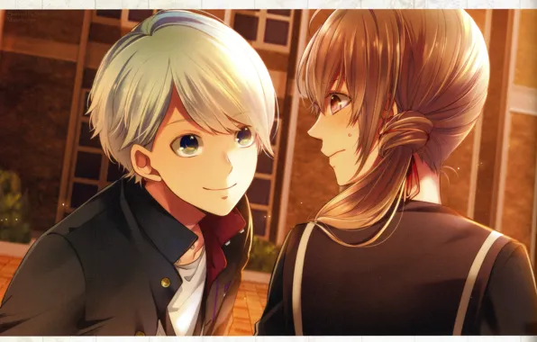 Улыбка, школьная форма, visual novel, парень с девушкой, Suuran Digit, by Melo, Hiroka Reisaki, An …