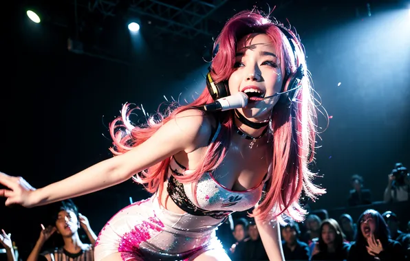 Картинка girl, young, beautiful, singer, asian, concert