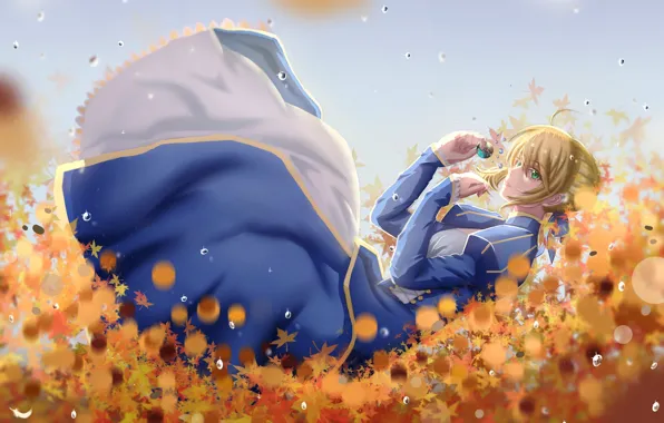 Девушка, saber, fate stay night, anime, art