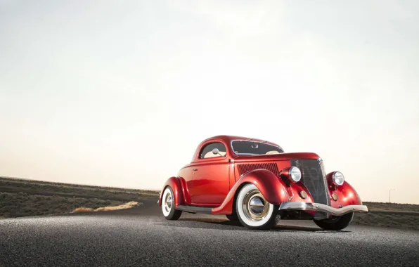 Картинка Ford, red, retro, 1936, old car