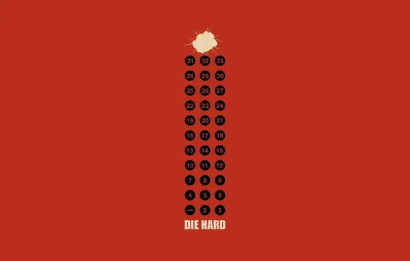 Фильмы, минимализм, minimalism, красный фон, Die Hard, movies, red background, "Крепкий орешек"