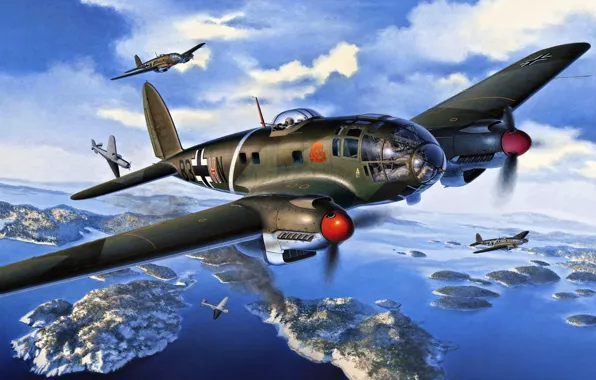 Картинка люфтваффе, He 111, Heinkel, немецкий средний бомбардировщик