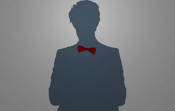 Картинка красный, серый, человек, тень, минимализм, мальчик, силуэт, галстук